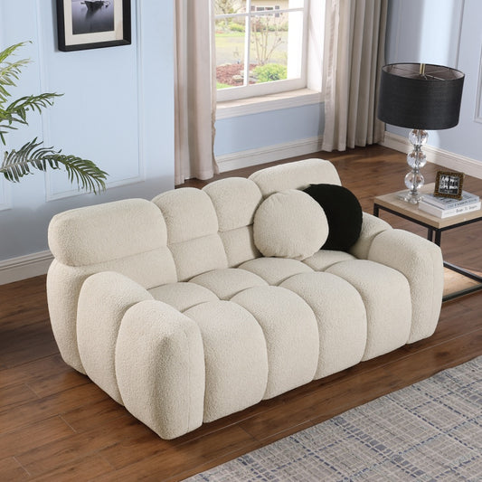 64.96 Length ,35.83inch Deepth, For USA People only, Marshmallow Sofa,boucle Sofa ,2 Seater, BEIGE BOUCLE