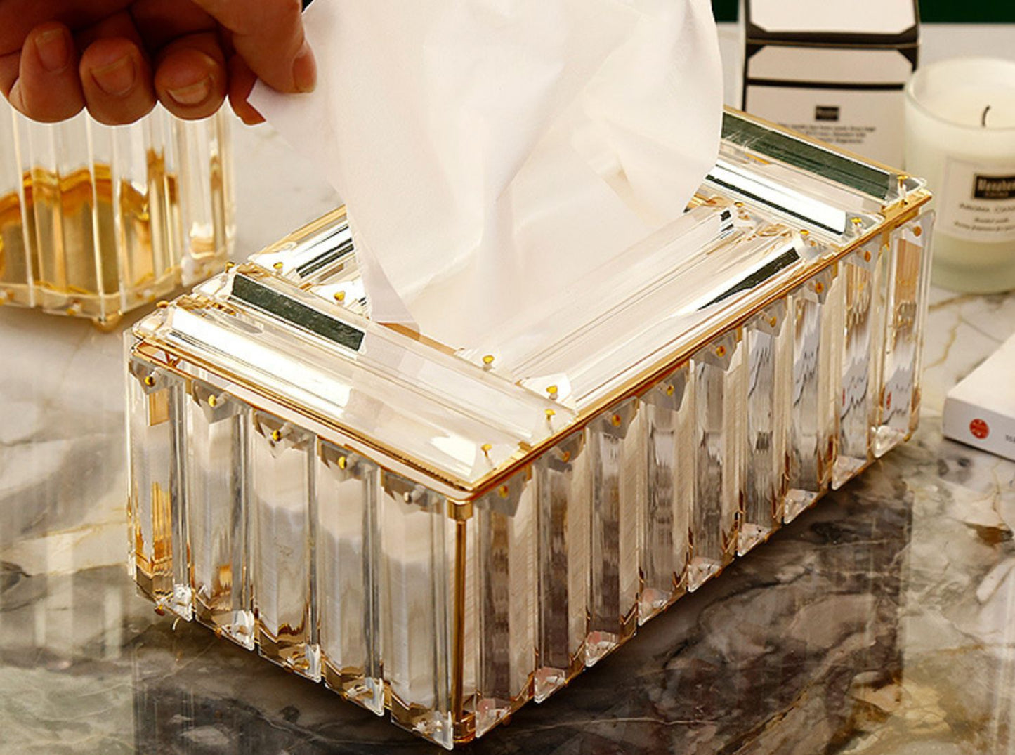 Boîte à mouchoirs style cristal. Seat Type Rock Crystal Tissue Boxes Tissue Storage Box