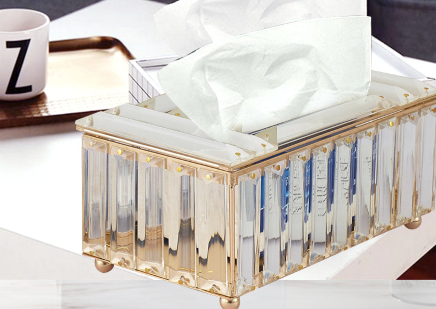 Boîte à mouchoirs style cristal. Seat Type Rock Crystal Tissue Boxes Tissue Storage Box