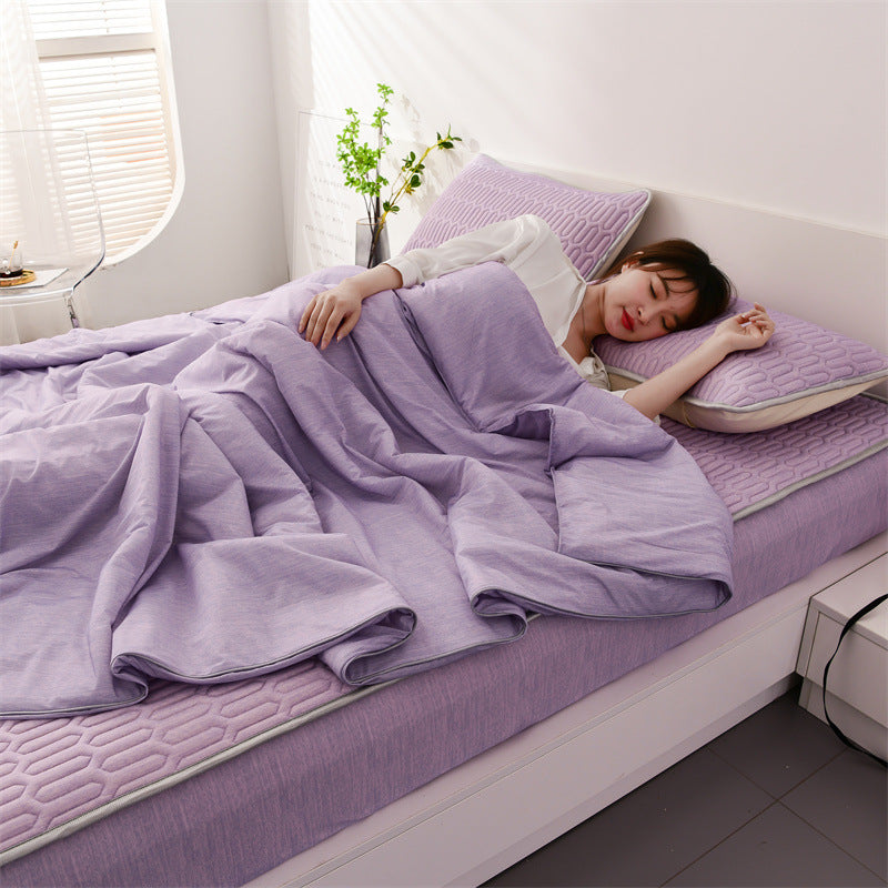 Parure de lit 4 pcs, en latex. Set 4pcs Latex Bed Fitted Sheet Cooling Mat Pillowcase.