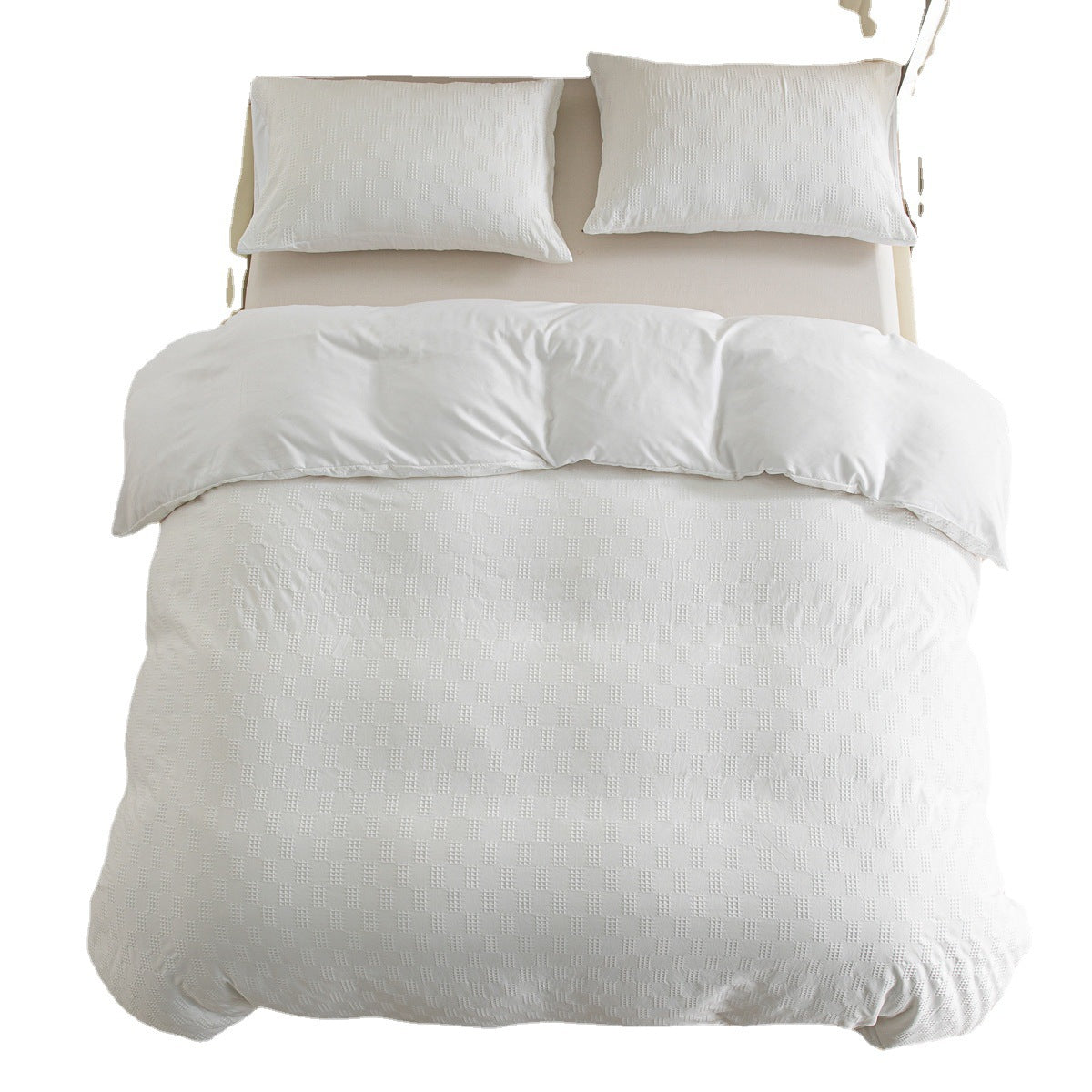 Parure de lit blanc 3 pièces. White Bedding Set Luxury.