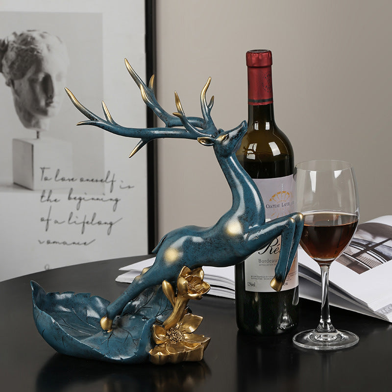 Support pour bouteille de vin en forme de Rennes. Elk Wine Rack Wine Cabinet Decoration Ornaments.