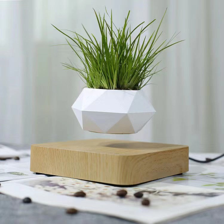 Pot de fleur flottant magnétique. Floating Geometric Magnetic Levitating Decor.