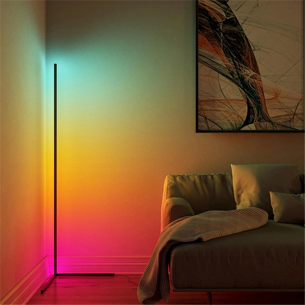 LED d'angle pour illuminer vos pièces. LED Floor Lamp Warm White Corner Rod Light.