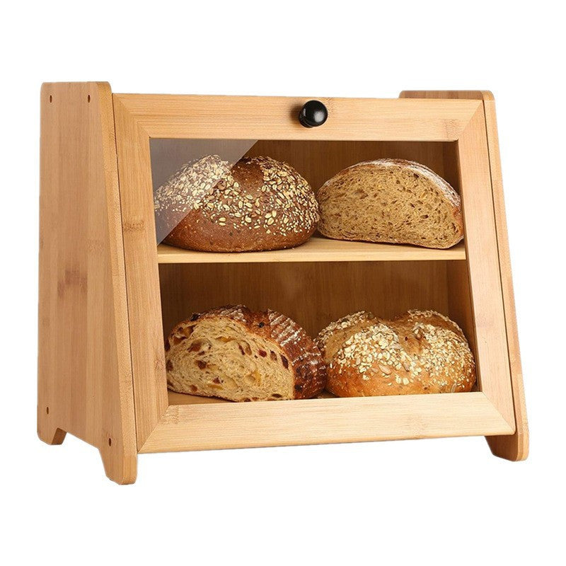 Boite de rangement pour pain ou vienoiseries. Bamboo Kitchen Bread Storage Box.