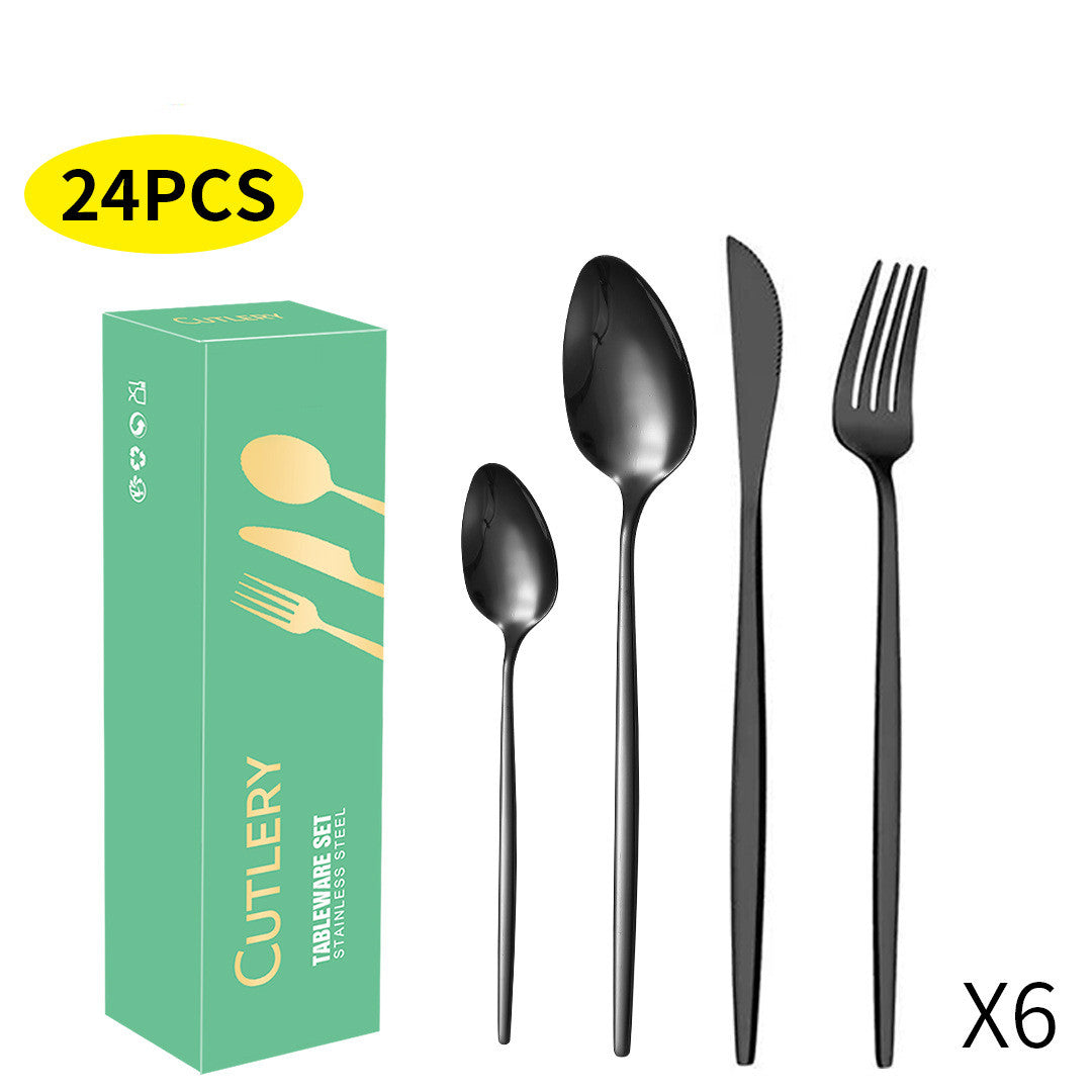 Ensemble de couvert 24 pièces. Stainless Steel Cutlery Knife Fork Spoon 24 Piece Set